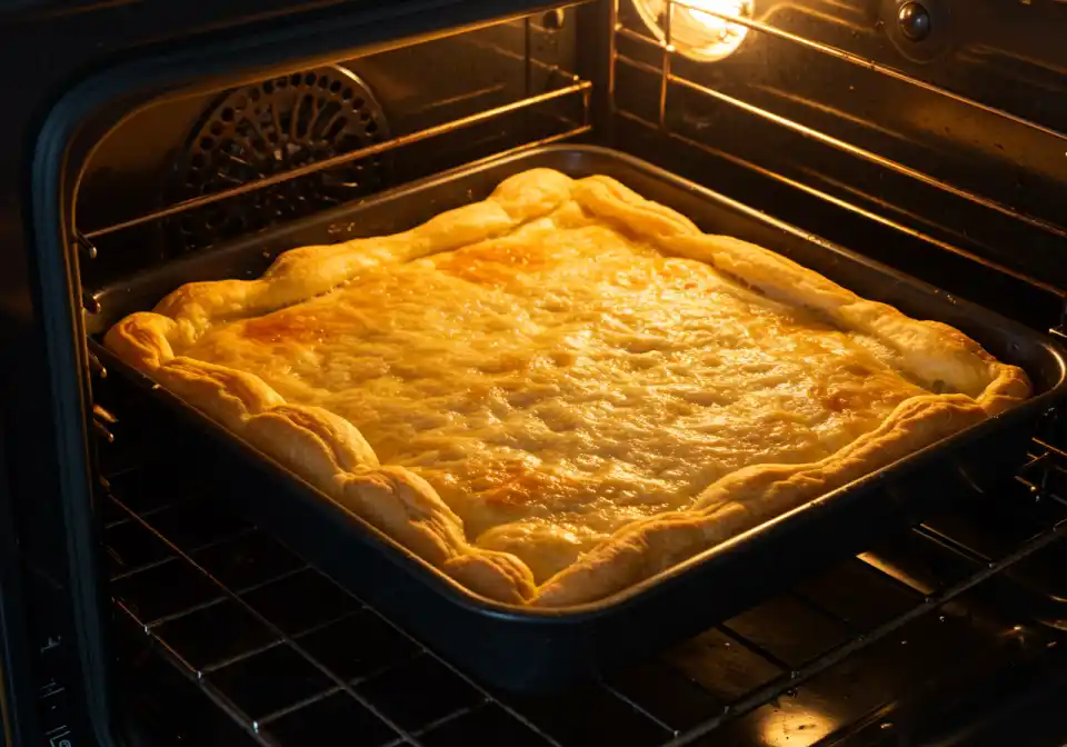 Hootenanny baking in the oven, puffing up beautifully