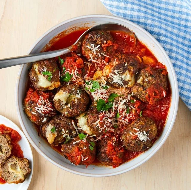 Delicious air fryer meatballs served on a plate