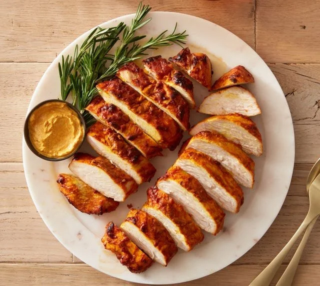 Air Fryer Tandoori Turkey Breast recipe with a vibrant tandoori spice blend