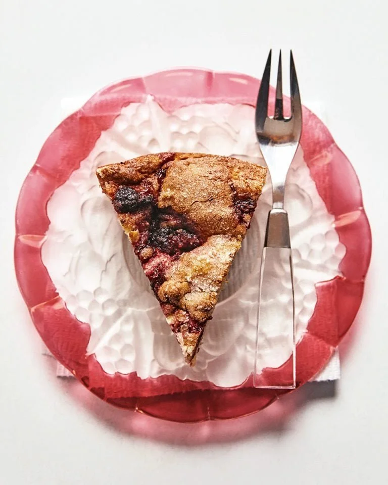 Alison Roman’s delicious Raspberry Ricotta Cake with fresh raspberries and ricotta cheese