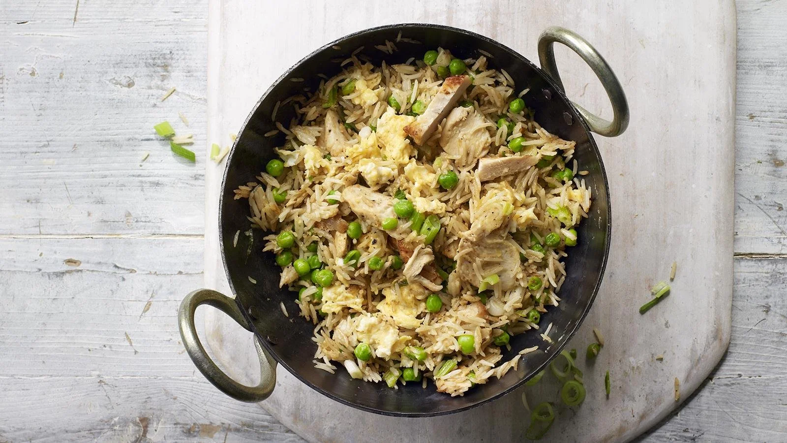 Delicious Chicken Egg Fried Rice served in a bowl with vegetables