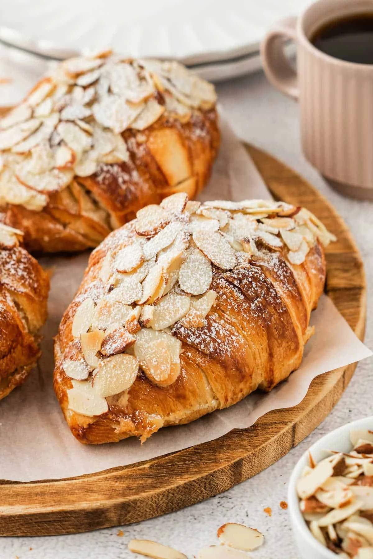 Delicious easy almond croissants with almond filling and flaky pastry