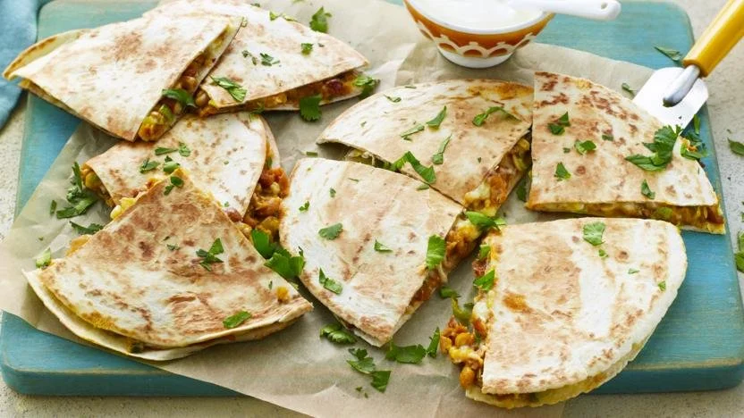 Delicious easy vegetarian quesadillas filled with fresh vegetables and cheese