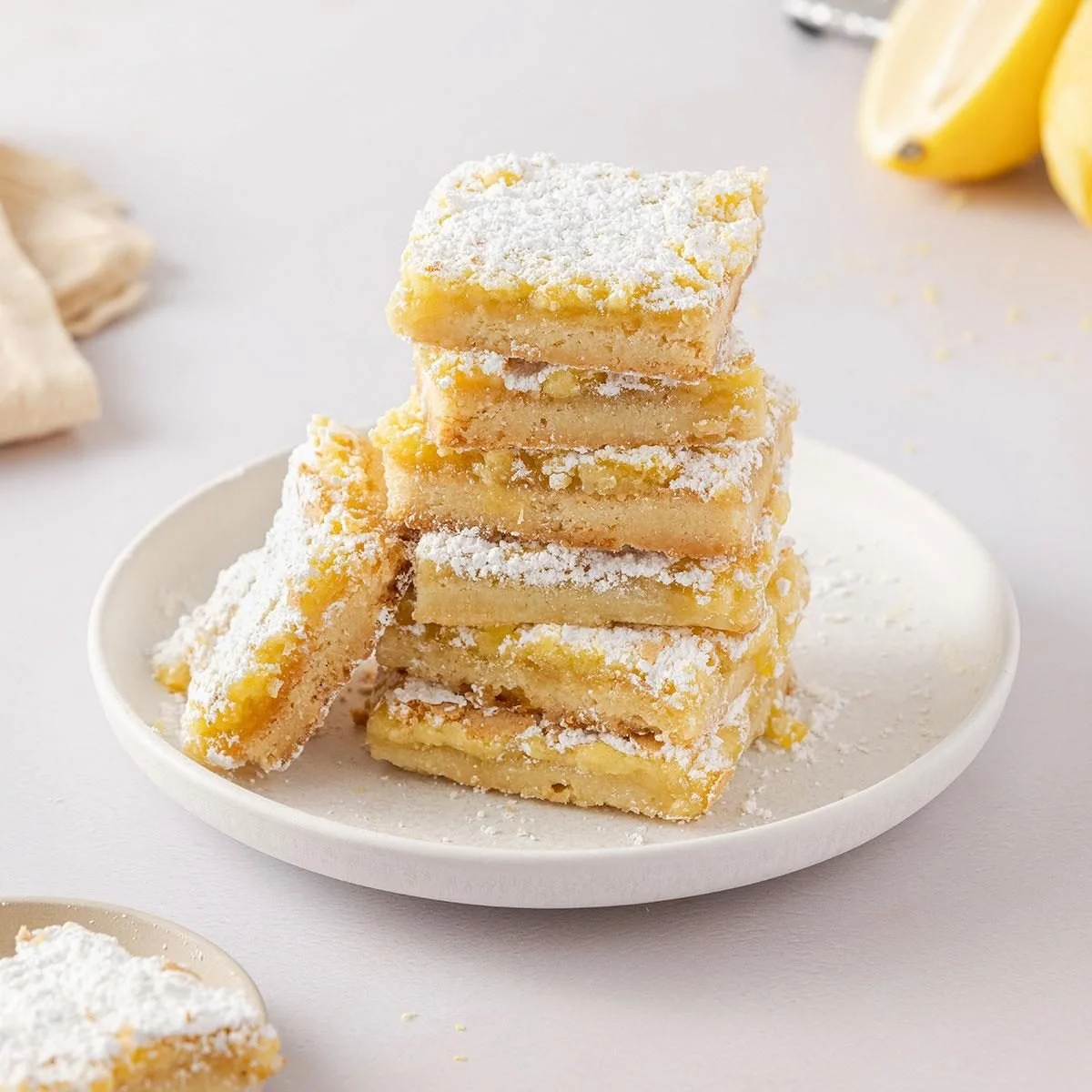 Delicious homemade lemon bars with a golden crust and creamy lemon filling