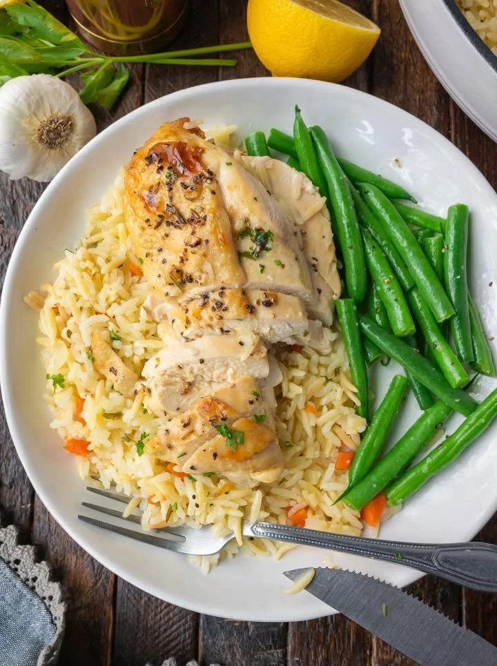 Lemon Herb Chicken and Rice Pilaf