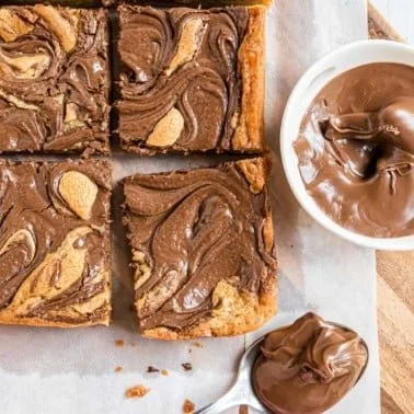 Nutella Swirled Blondies