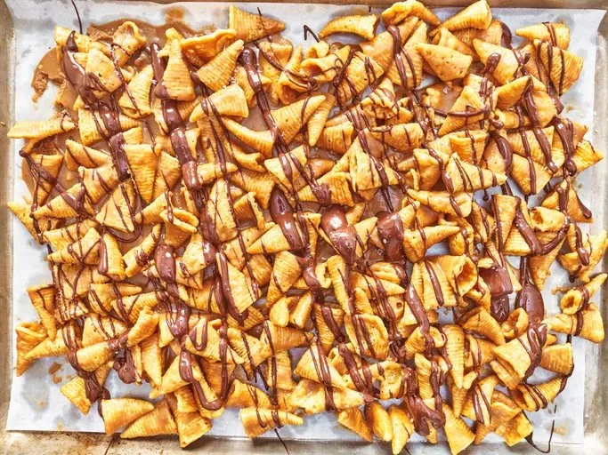 Delicious Peanut Butter Bugle Bites in a bowl for a perfect snack