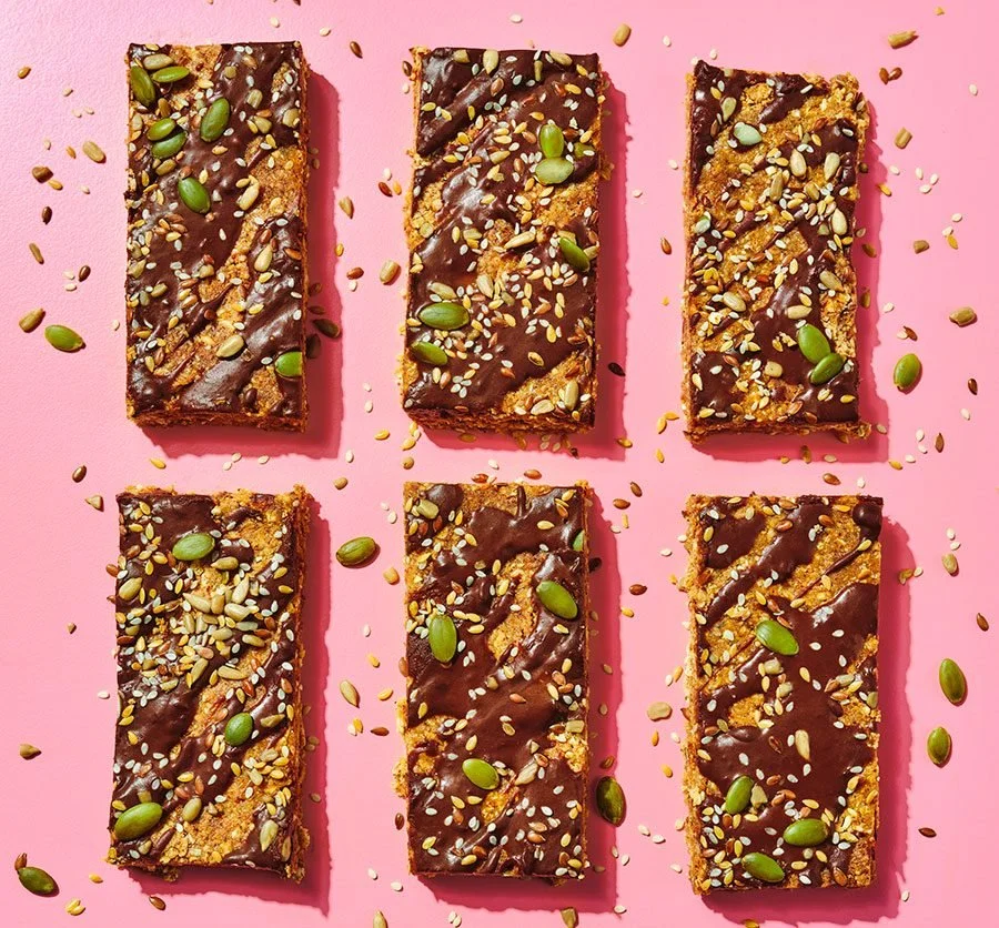 Selection of healthy protein bars for energy and nutrition