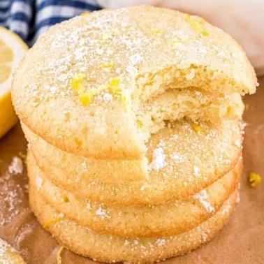 Delicious sugar free lemon cookies arranged on a plate