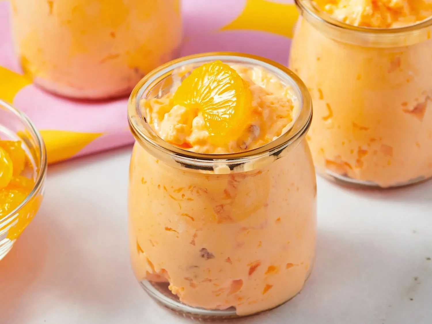 Aunt Faye's vibrant and delicious Jell-O Salad served in a bowl