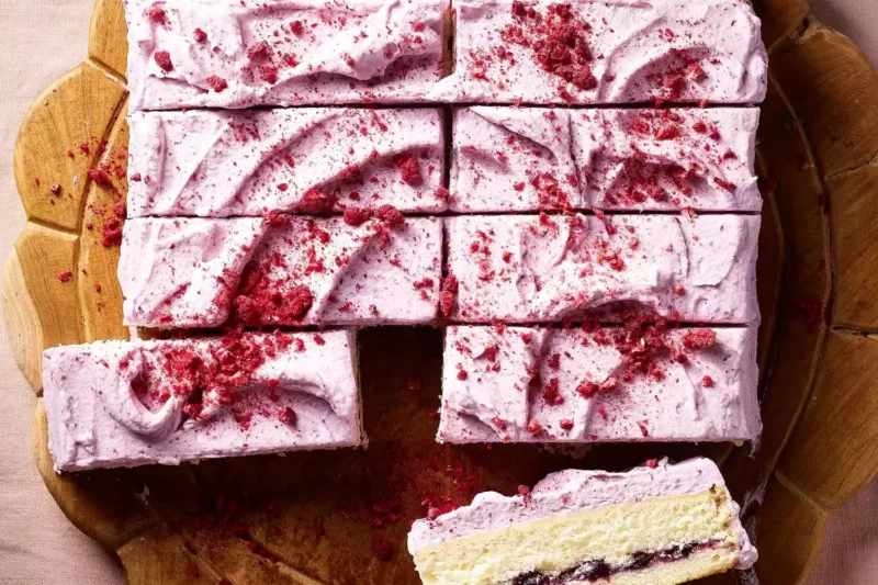 Delicious berries and cream bars topped with fresh berries