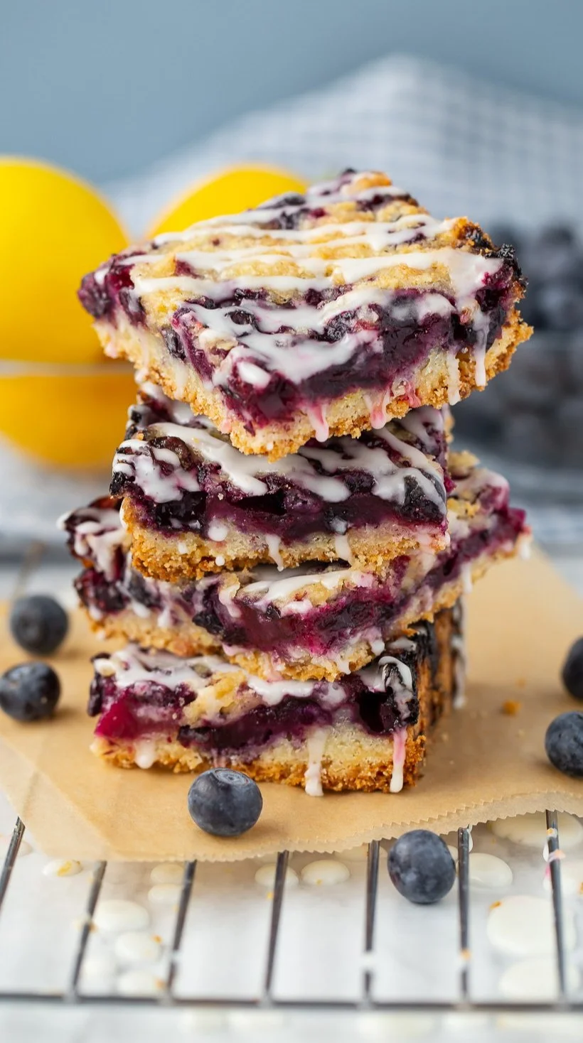 Delicious blueberry cobbler bars with a golden crust and fresh blueberries