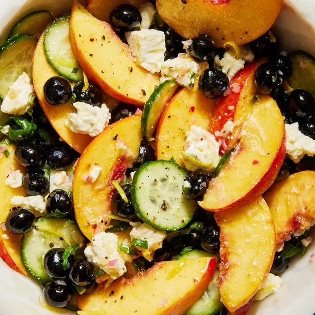 Blueberry Peach Feta Salad