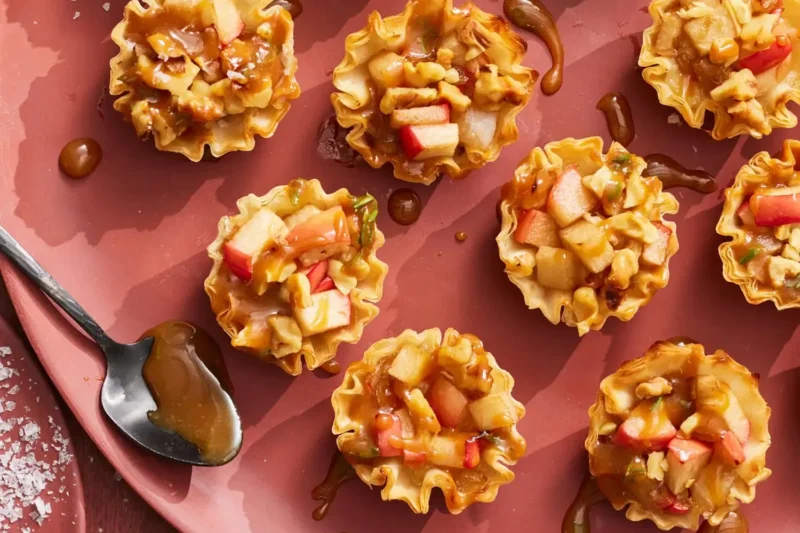 Brie and Apple Mini Tarts with Thyme Caramel