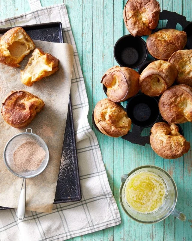 Delicious cinnamon-sugar popovers fresh out of the oven
