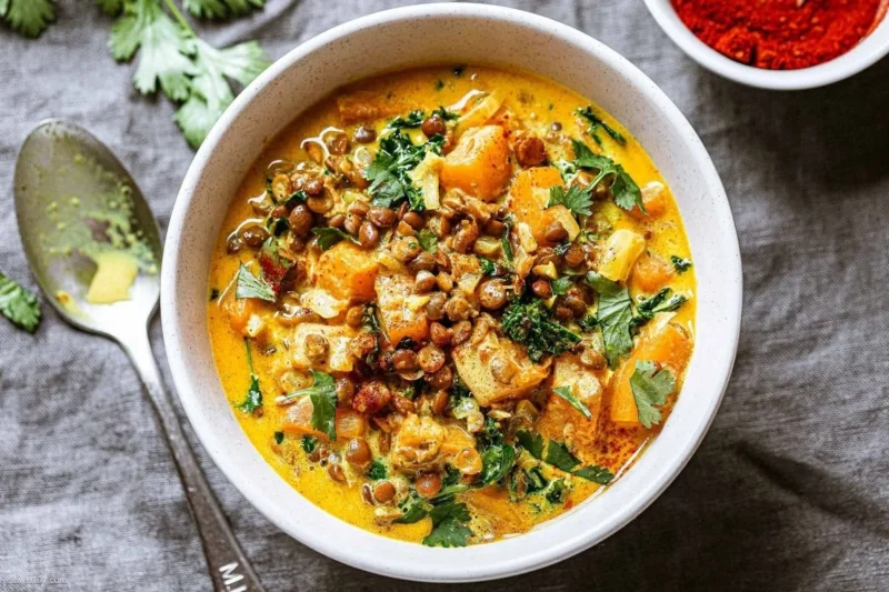 Coconut Butternut and Lentil Stew