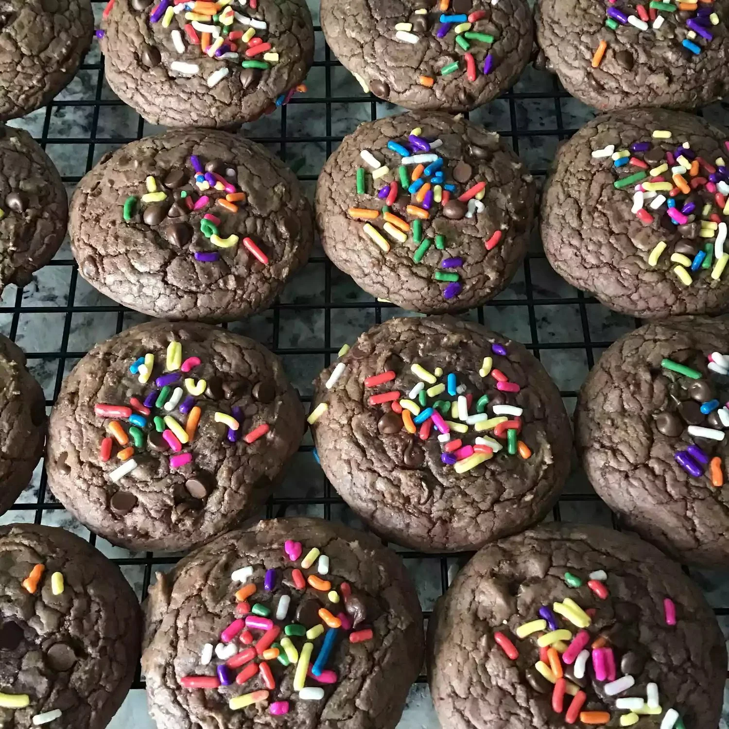 Delicious double fudge brownie cookies on a white plate
