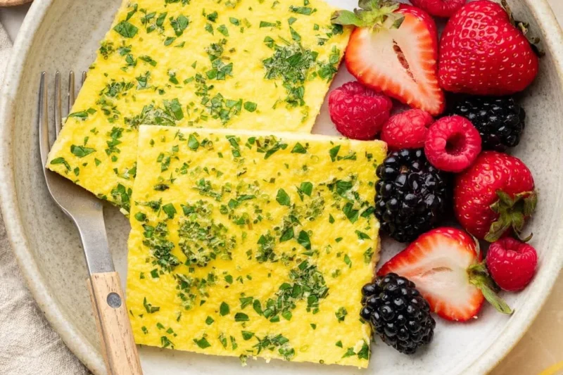 Fluffy Sheet Pan Eggs with Cottage Cheese