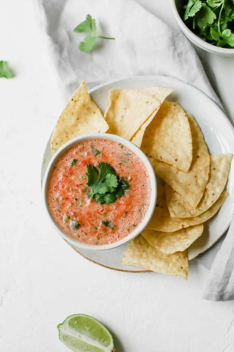 Fresh and zesty salsa with vibrant ingredients in a bowl