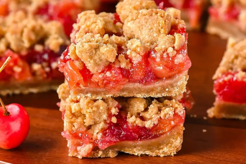 Fresh Cherry Crumb Bars