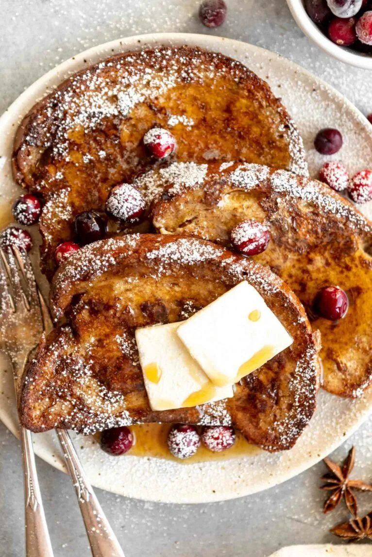 Delicious Gingerbread French Toast topped with syrup and spices