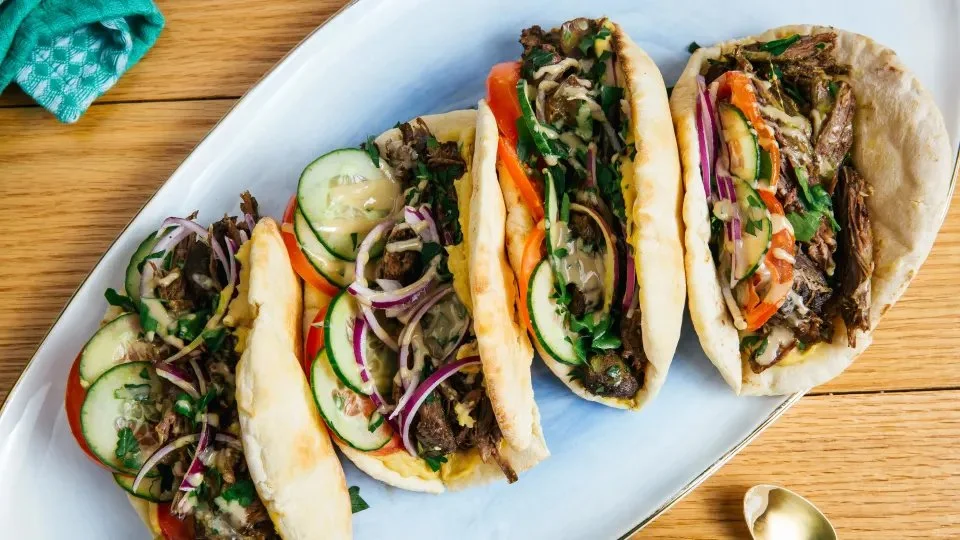 Delicious Instant Pot beef shawarma served on a platter