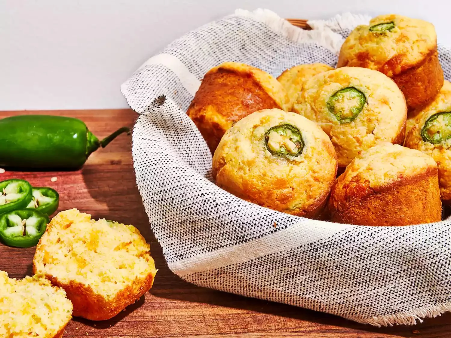 Jiffy Jalapeno Cheese Cornbread Muffins fresh out of the oven