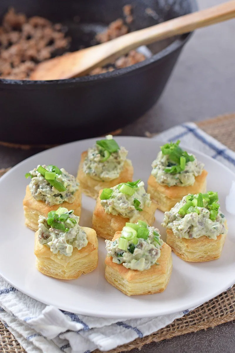 Maple Sausage Stuffed Pastry Bites