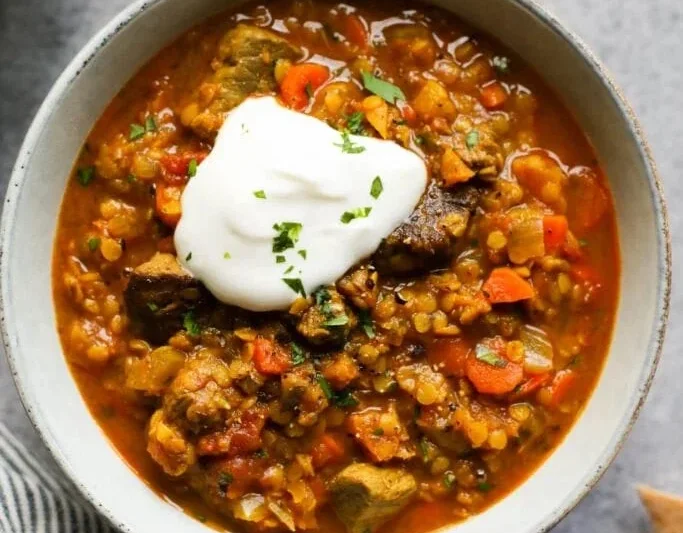 Moroccan-Spiced Beef and Lentil Stew