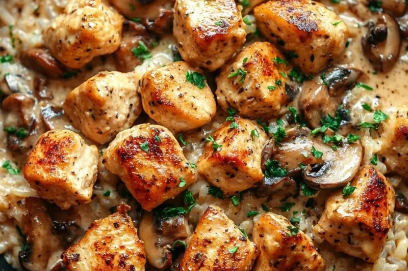 One Pot Chicken & Mushroom Rice – That Oven Feeling
