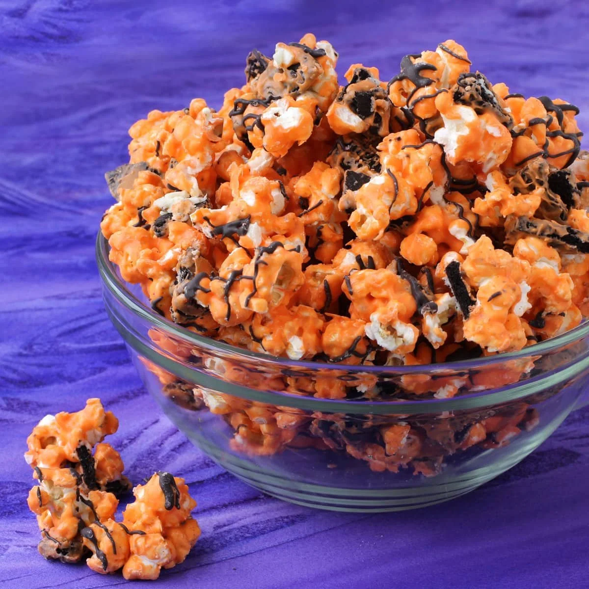 Orange and Black Cookies and Cream Halloween Popcorn snack for festive occasions