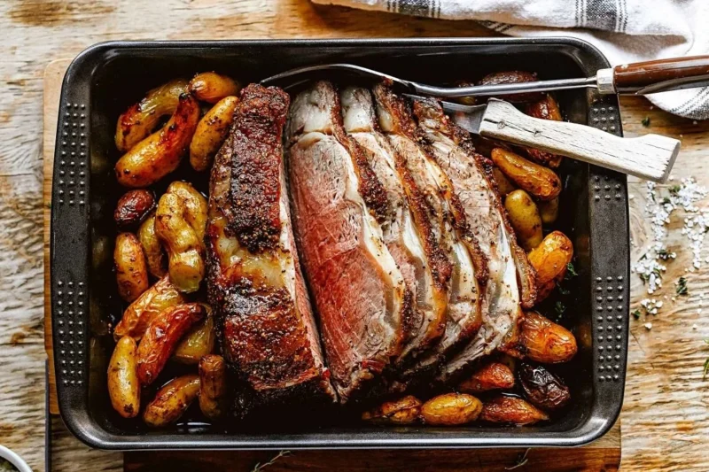 Perfect Roast Beef and Potatoes with Herb Garlic Butter