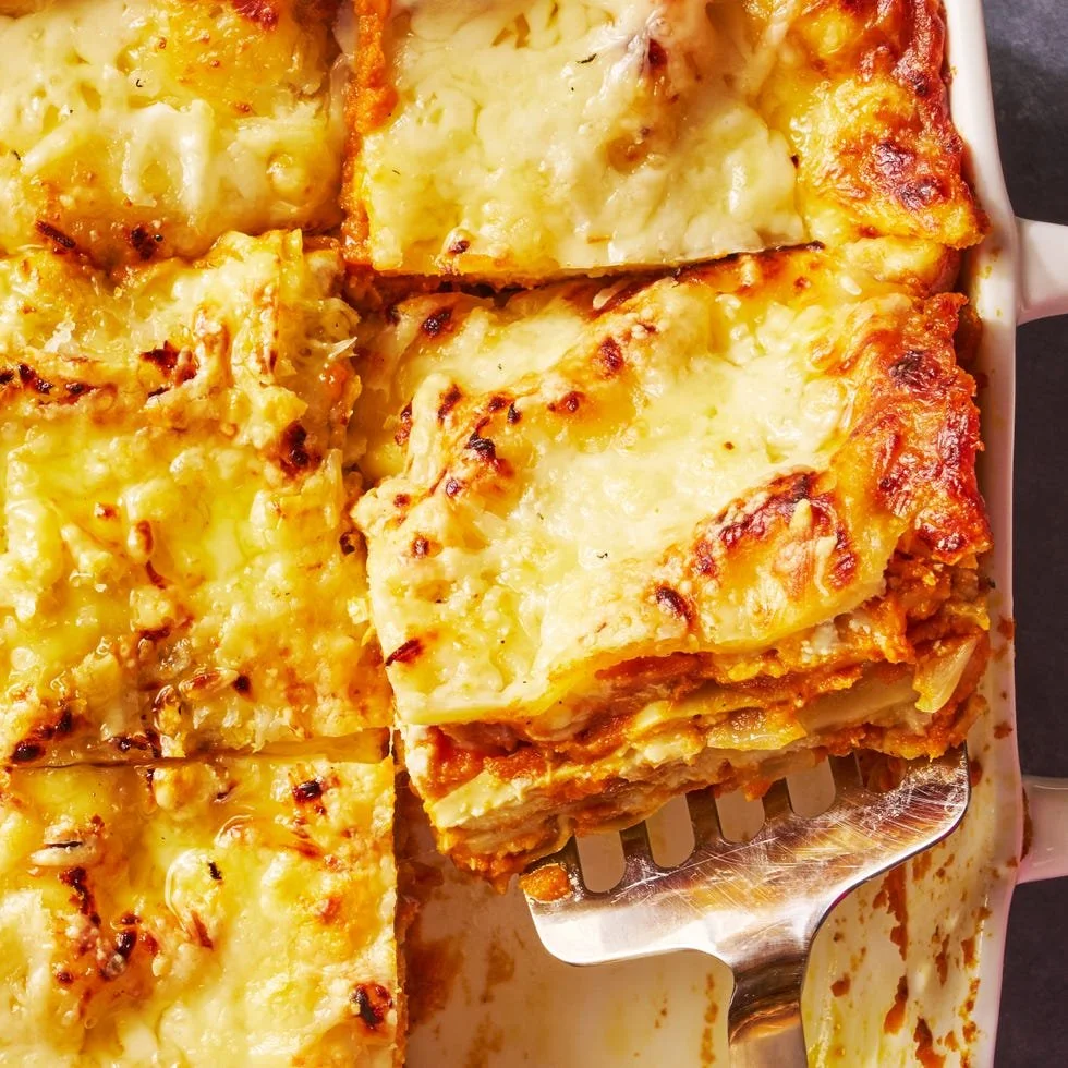 Delicious Pumpkin Lasagna layered with cheese and spices.