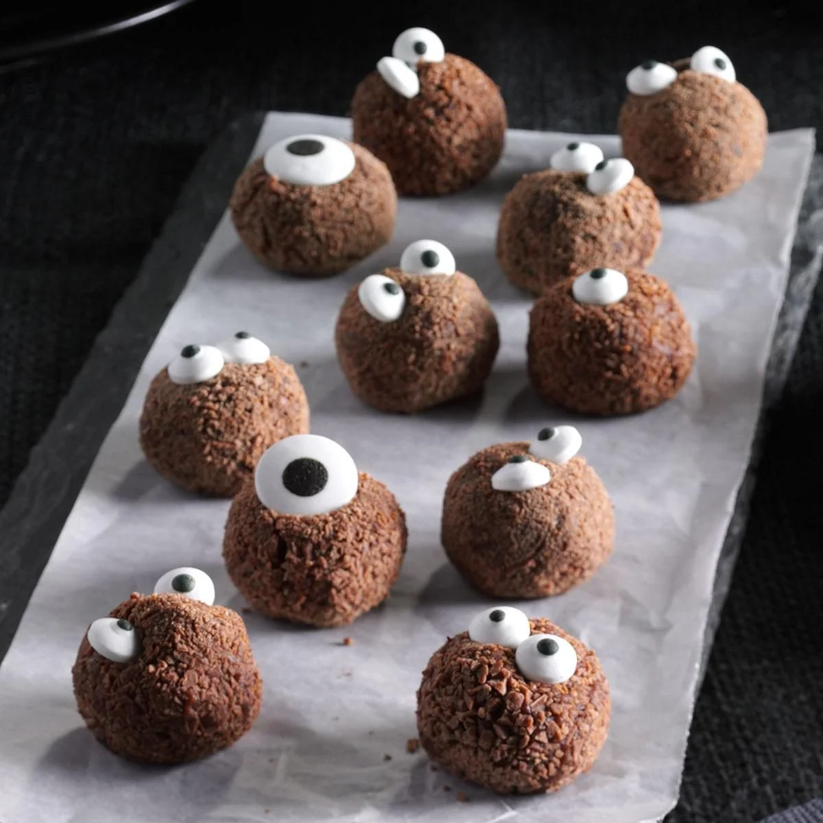 Delicious spiced chocolate truffles with a sprinkle of cocoa powder