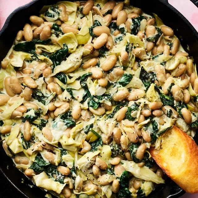 Spinach & Artichoke White Bean Skillet