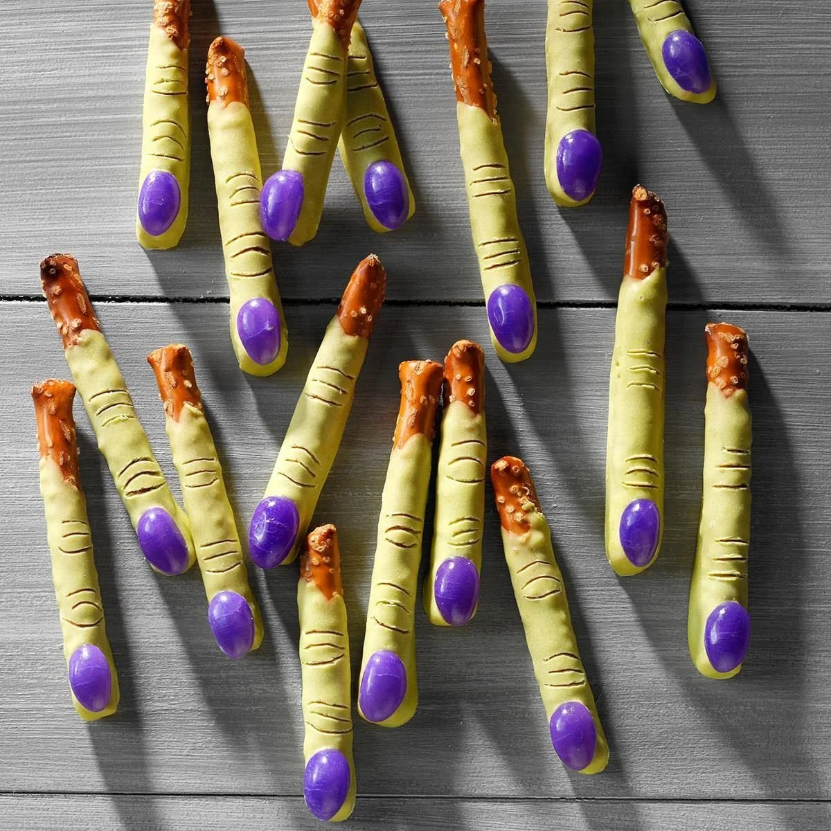 Spooky Witches' Fingers cookies decorated for Halloween