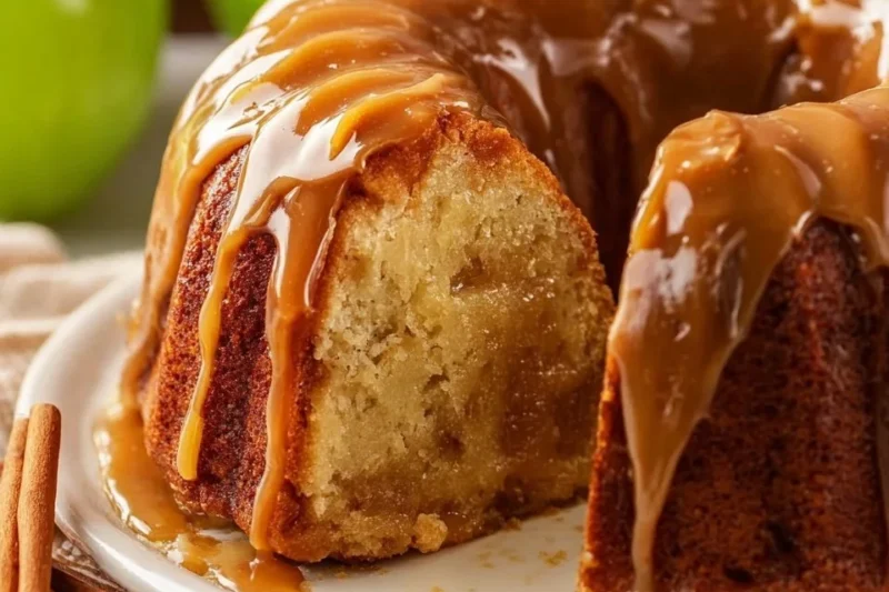 Apple Bundt Cake with Caramel Sauce