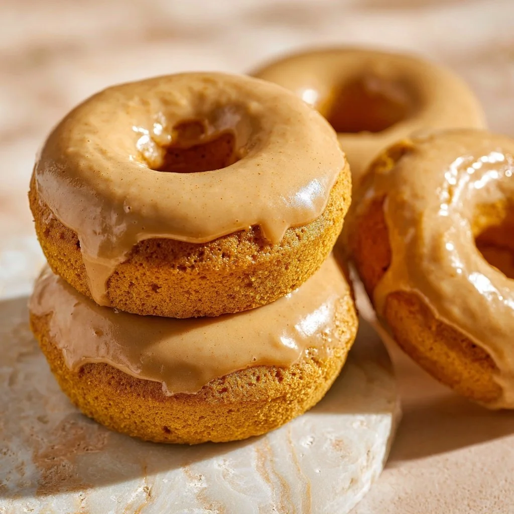 Delicious homemade baked pumpkin donuts topped with cinnamon sugar