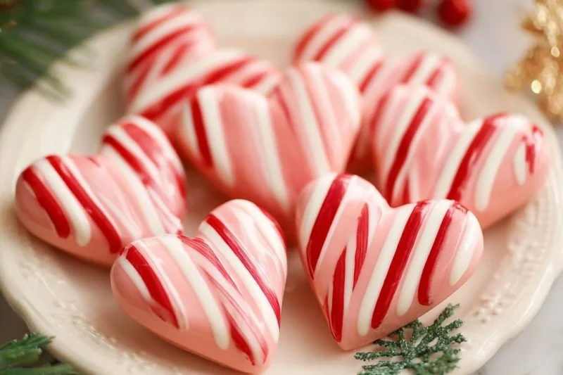 Candy Cane Christmas Hearts