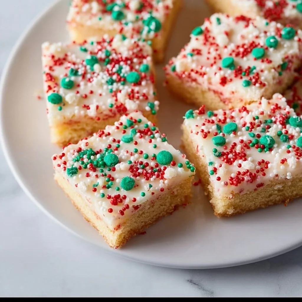 Delicious homemade Christmas cookie bars on a festive table