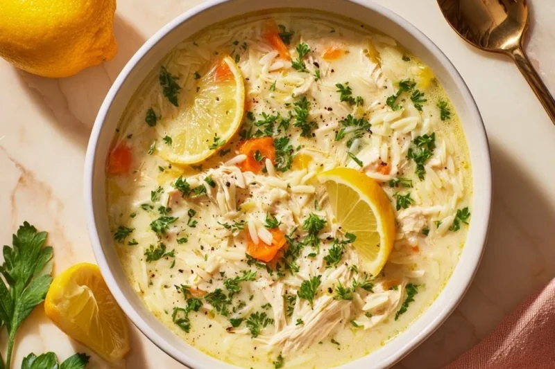 Creamy Lemon Chicken Orzo Soup