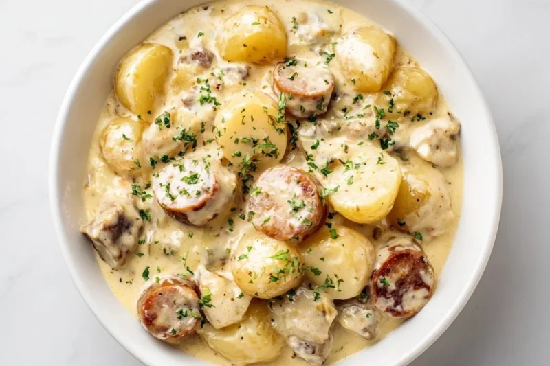 Crock Pot Creamy Sausage and Potatoes