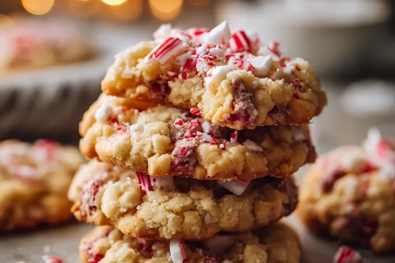 Festive Peppermint Christmas Crumble Cookies