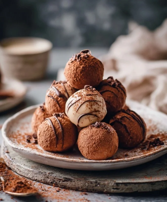 Homemade Gingerbread Truffles decorated for the holidays