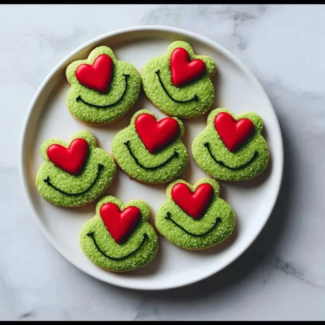 Deliciously festive Grinch cookies decorated for the holiday season