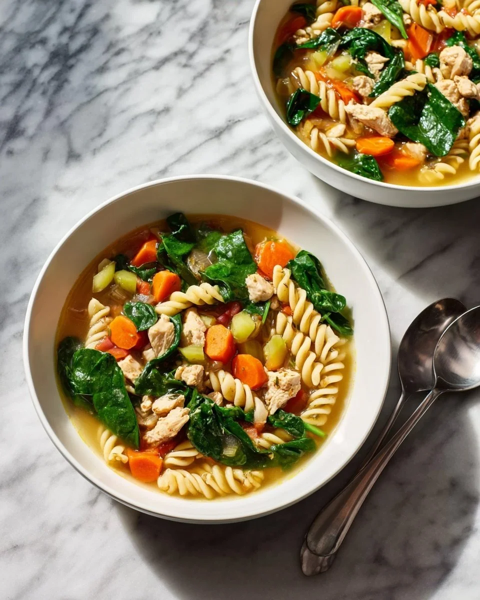 Bowl of delicious ground turkey soup with vegetables and herbs