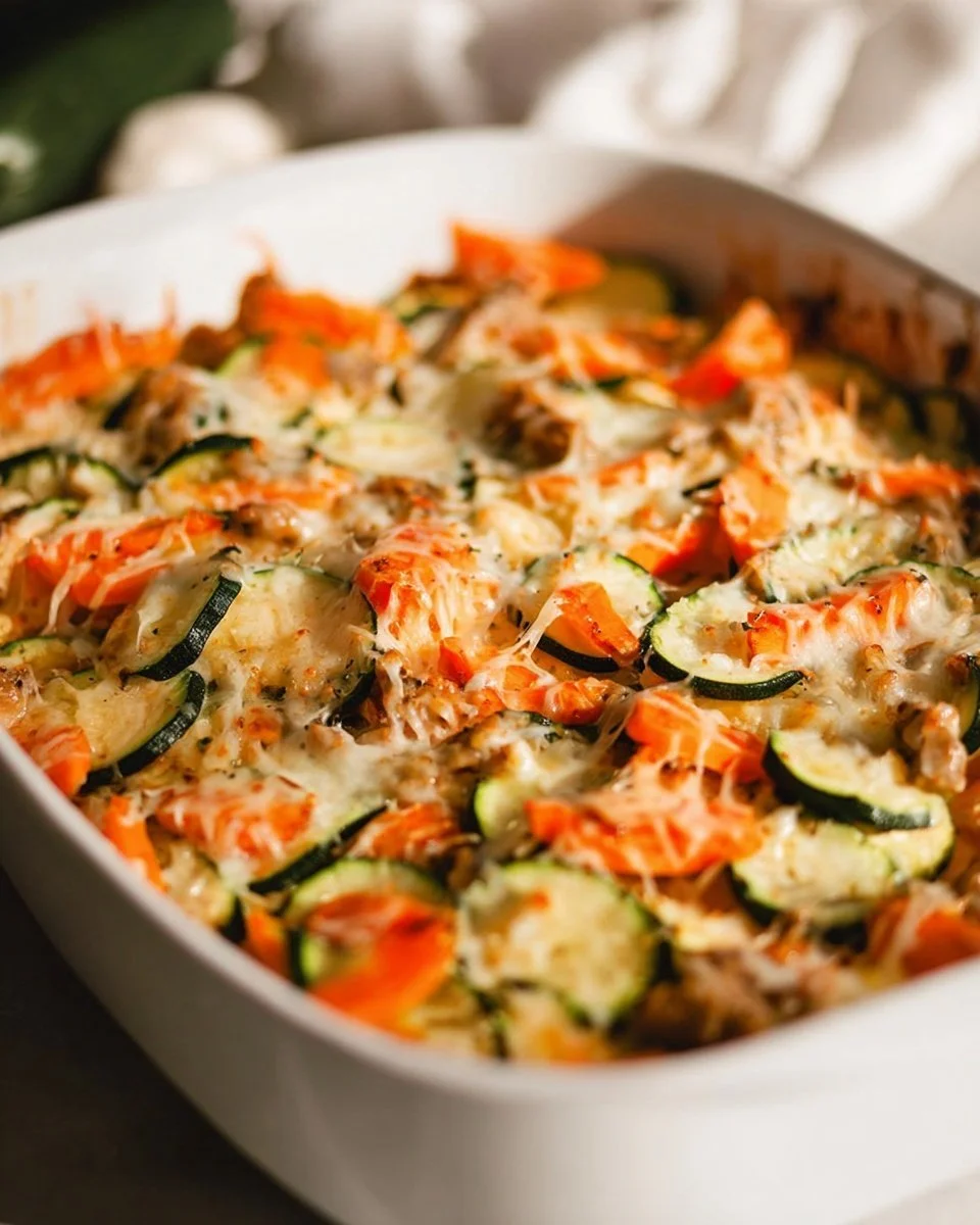 Ground Turkey Sweet Potato Bake dish served in a bowl with garnishes