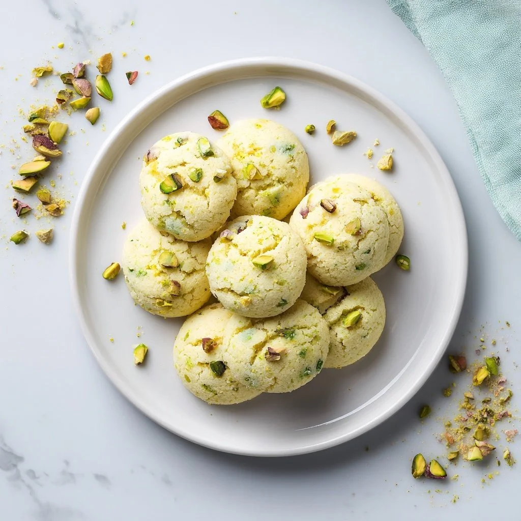 Delicious homemade pistachio pudding cookies ready to enjoy.
