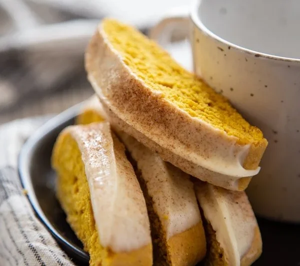 Homemade Pumpkin Biscotti with autumn spices and a crunchy texture