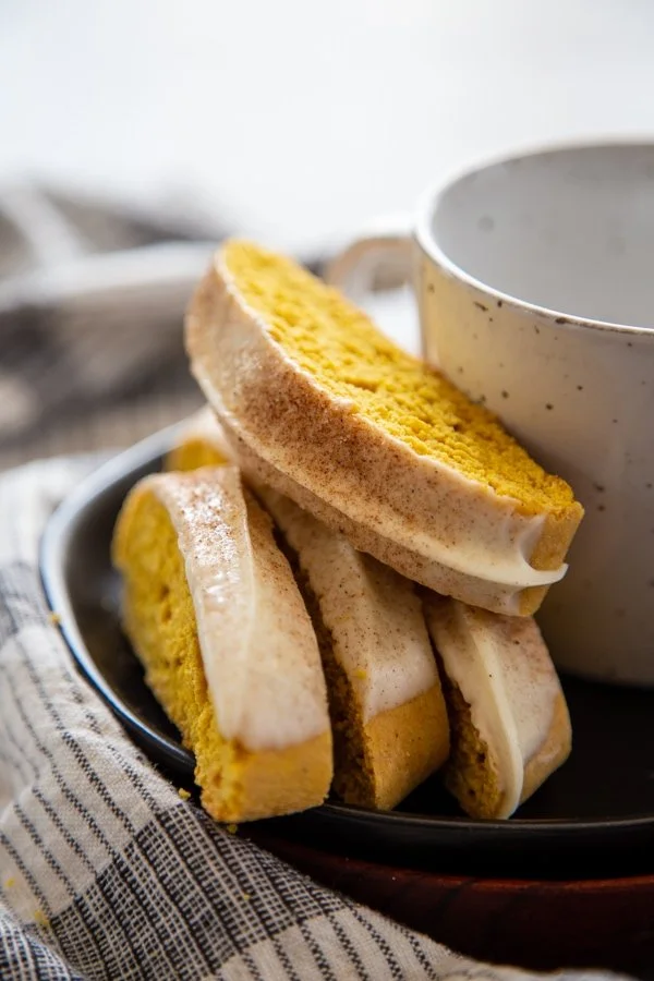 Homemade Pumpkin Biscotti with autumn spices and a crunchy texture